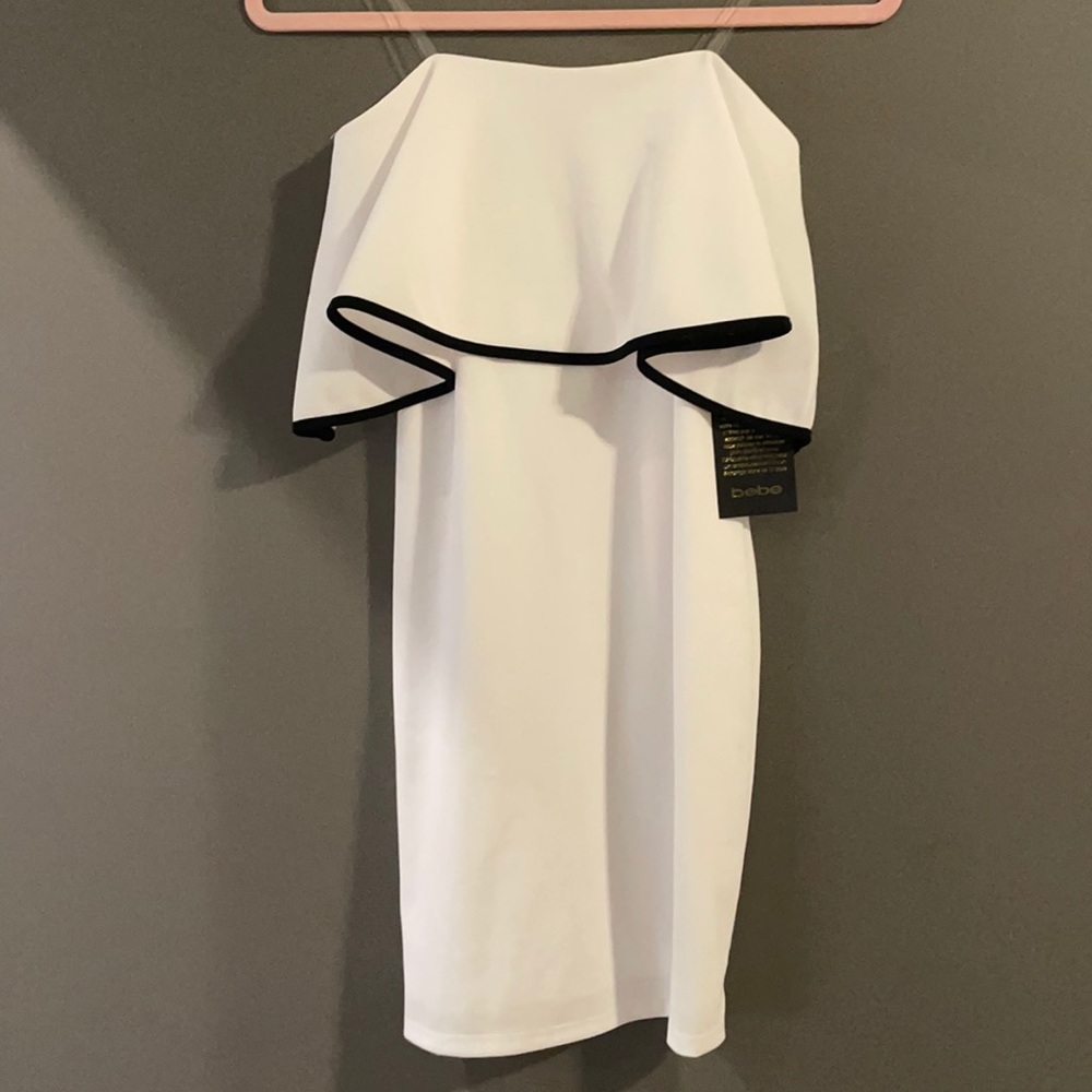BEBE NWT Hot White Mini Dress Strapless